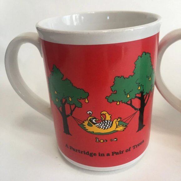 Twelve Days of Christmas Lot of 3 Mugs Carousel Creations 1988 Bird Mug Retro - Picture 4 of 9